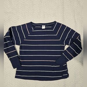 Stars Above Navy and White Striped Long Sleeve Tee